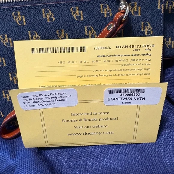 NWT Dooney & Bourke “Greta Lilliana” tote and pouch